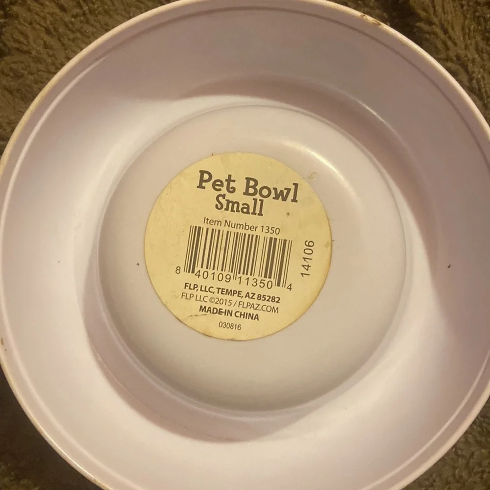 Cat bowl, small size, purple/white